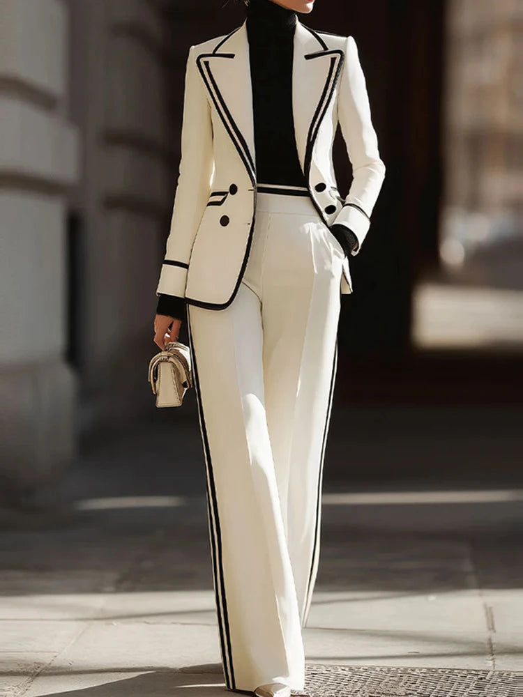 Long Sleeve Blazer&Suits Pants Sets