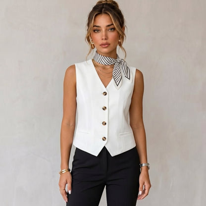 Old Money Vest Wide Leg Pant Set