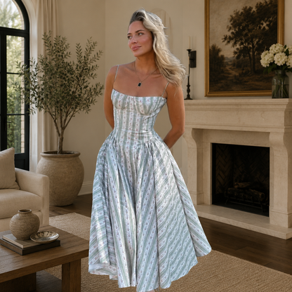 Emerald Bloom Floral Midi Dress