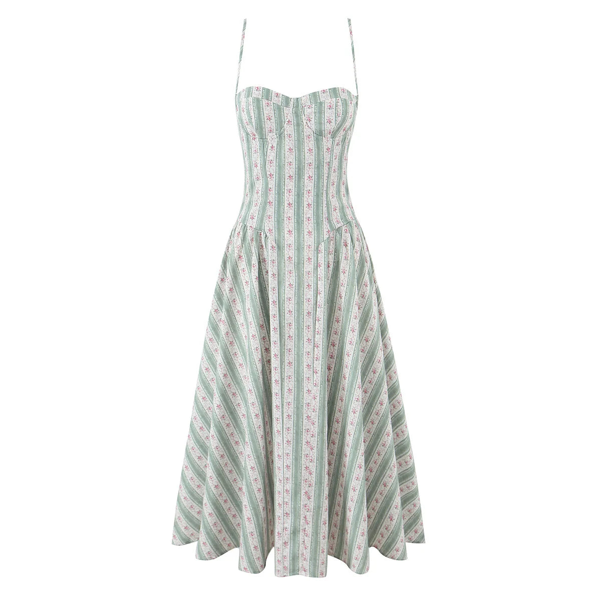 Emerald Bloom Floral Midi Dress