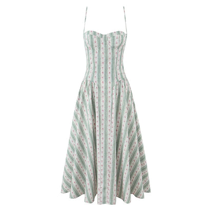 Emerald Bloom Floral Midi Dress