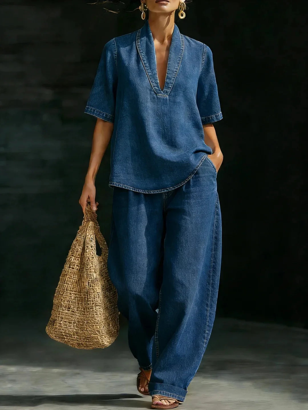 Women's Summer Casual Retro Denim Short & Pants Sets