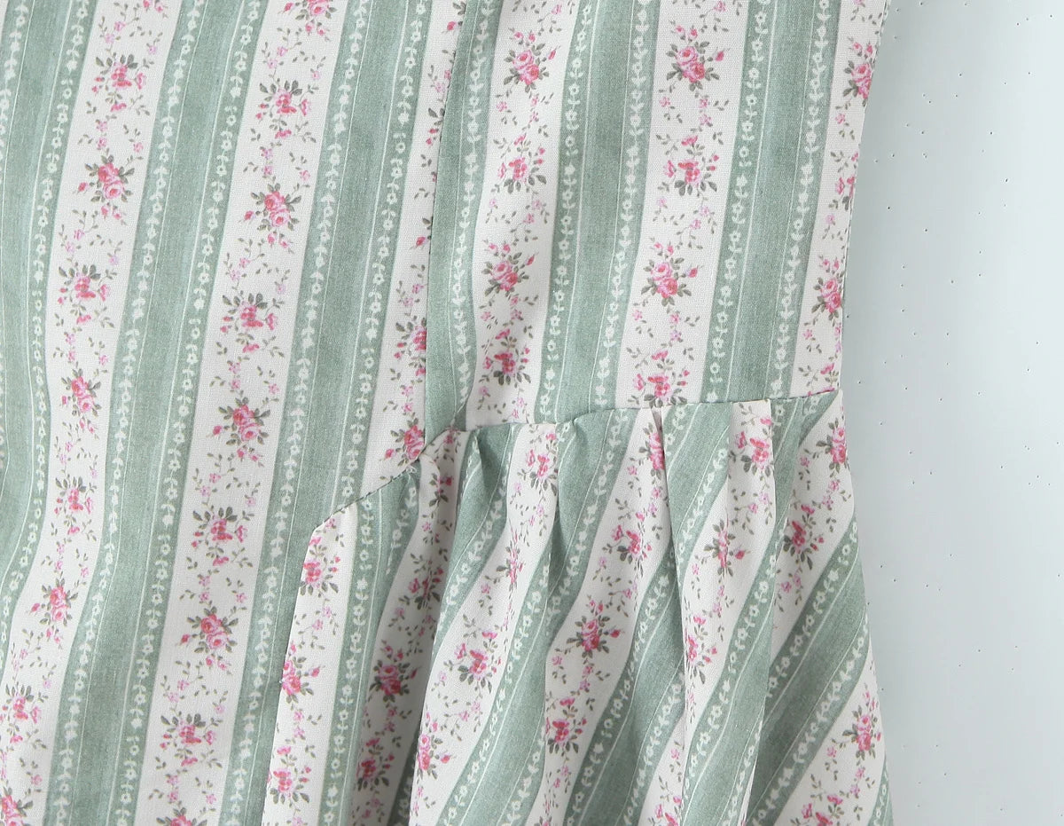 Emerald Bloom Floral Midi Dress