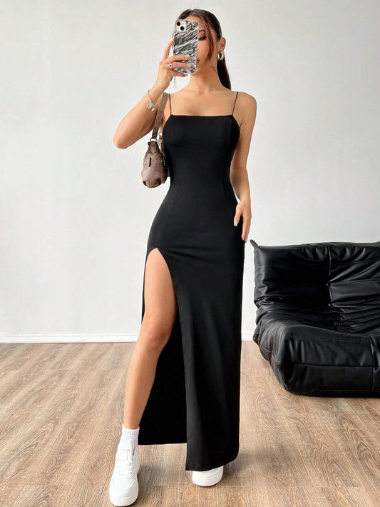 Women's Summer Spaghetti Strap Split-Leg Dress