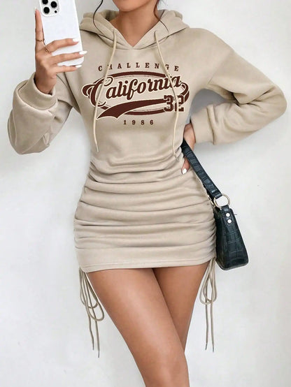 Casual Hooded Short Dress for Women