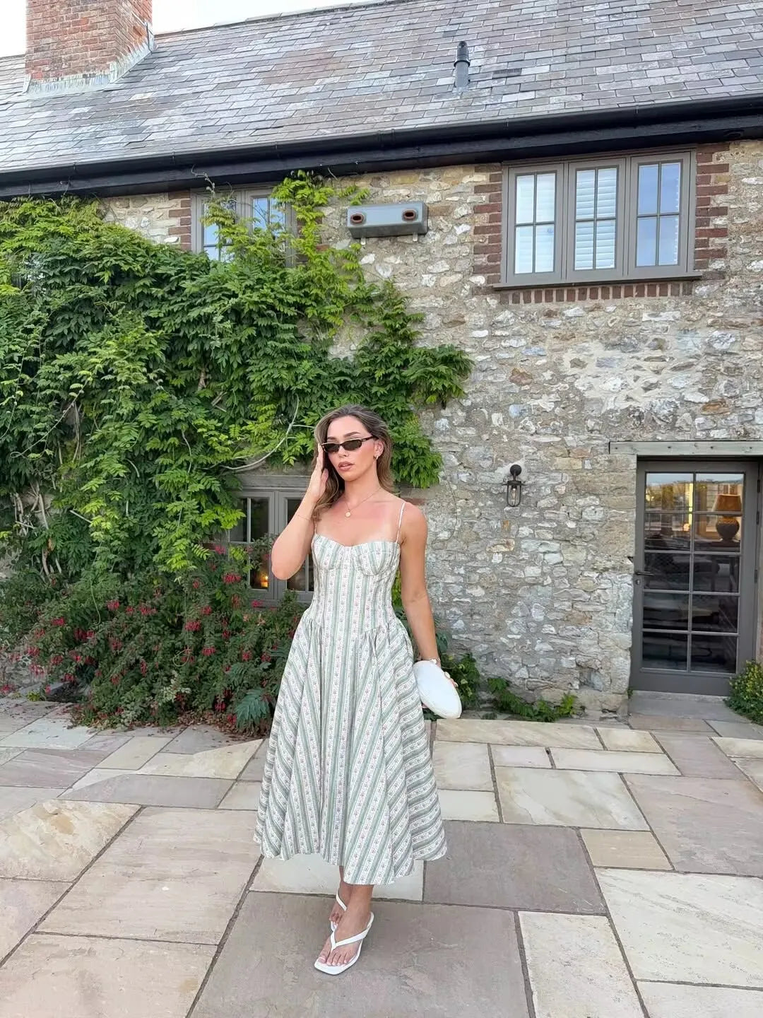Emerald Bloom Floral Midi Dress