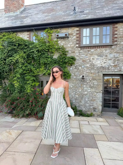 Emerald Bloom Floral Midi Dress