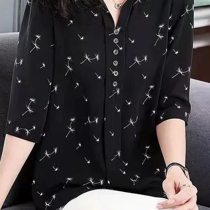 Oversized Printed Casual Fashion Blouse