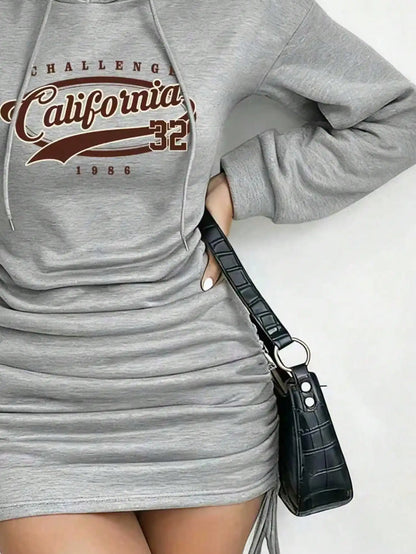 Casual Hooded Short Dress for Women