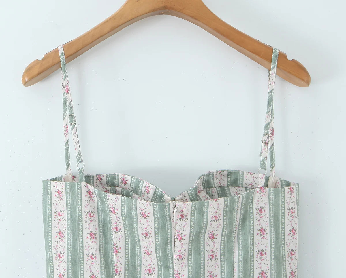 Emerald Bloom Floral Midi Dress