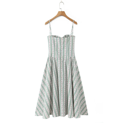 Emerald Bloom Floral Midi Dress