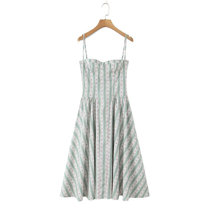 Emerald Bloom Floral Midi Dress