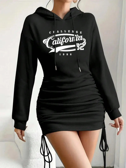 Casual Hooded Short Dress for Women