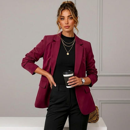 Red Long Sleeve Blazer