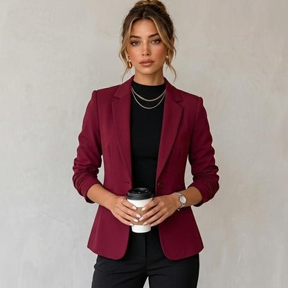 Red Long Sleeve Blazer