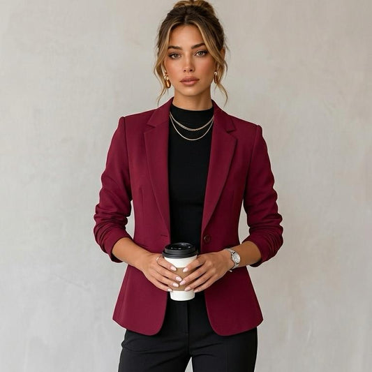 Red Long Sleeve Blazer